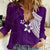 Polynesian Women Casual Shirt With Plumeria Flower Purple LT6 Female Purple - Polynesian Pride