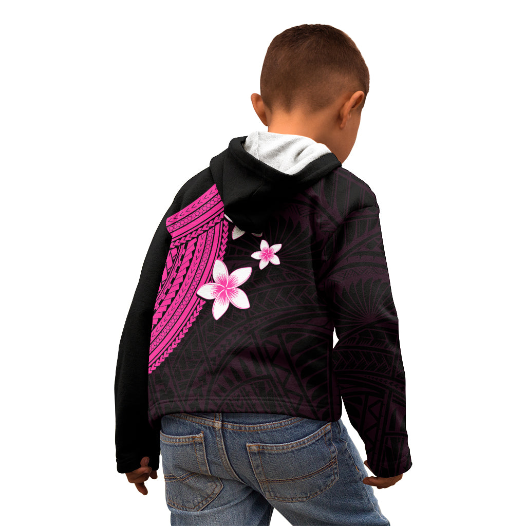 Polynesian Kid Hoodie With Plumeria Flower Pink LT6 - Polynesian Pride
