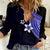 Polynesian Women Casual Shirt With Plumeria Flower Blue LT6 Female Blue - Polynesian Pride