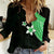 Polynesian Women Casual Shirt With Plumeria Flower Green LT6 Female Green - Polynesian Pride