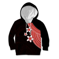 Polynesian Kid Hoodie With Plumeria Flower Red LT6 Hoodie Red - Polynesian Pride