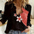 Polynesian Women Casual Shirt With Plumeria Flower Red LT6 Female Red - Polynesian Pride