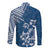 Hawaii Summer Long Sleeve Button Shirt Mix Polynesian Dark Blue LT6 - Polynesian Pride
