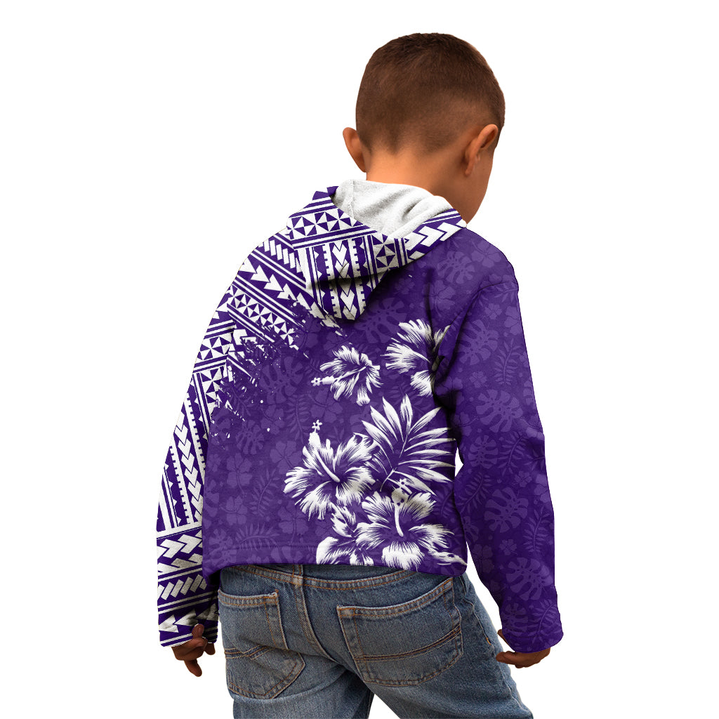 Hawaii Summer Kid Hoodie Mix Polynesian Purple LT6 - Polynesian Pride