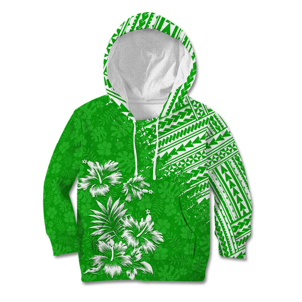 Hawaii Summer Kid Hoodie Mix Polynesian Green LT6 Green - Polynesian Pride