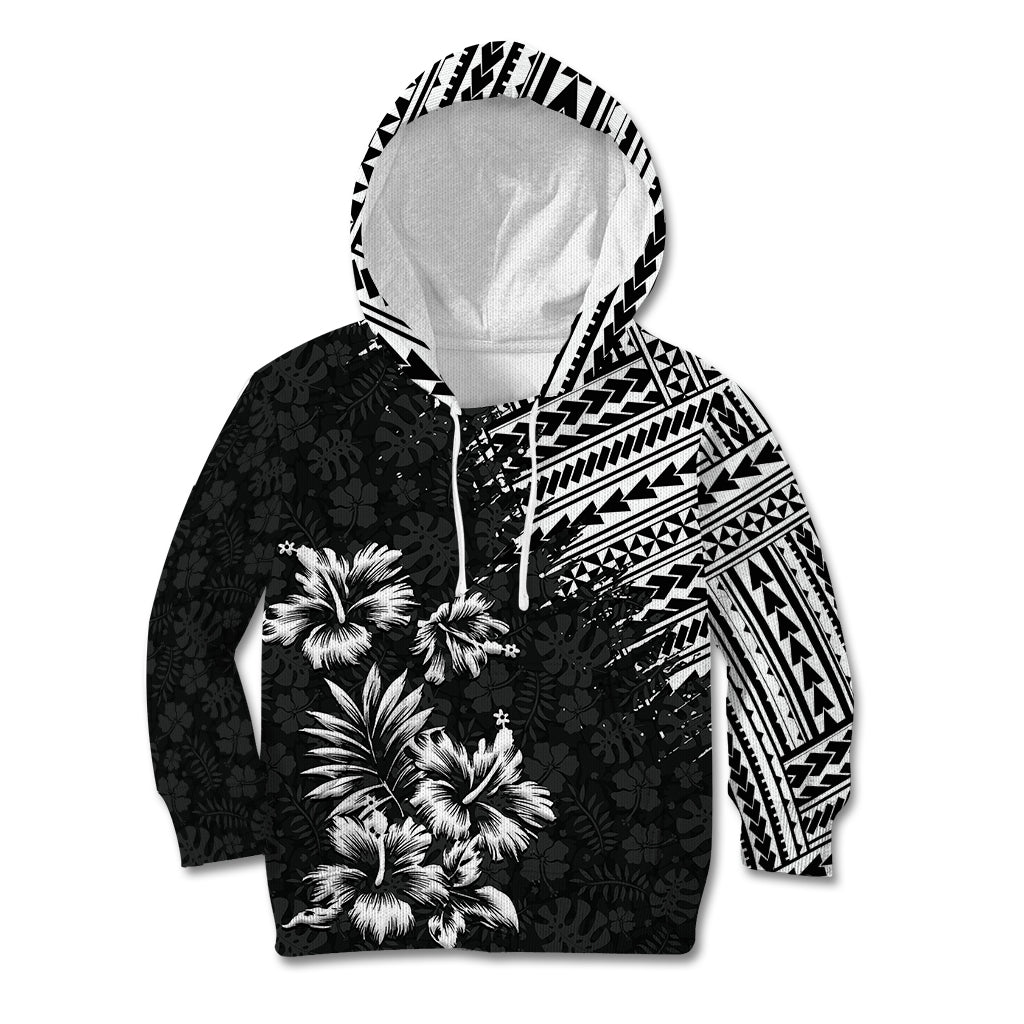 Hawaii Summer Kid Hoodie Mix Polynesian Black LT6 Black - Polynesian Pride