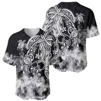 Polynesian Sea Turtle Baseball Jersey Tribal Black LT6 - Polynesian Pride