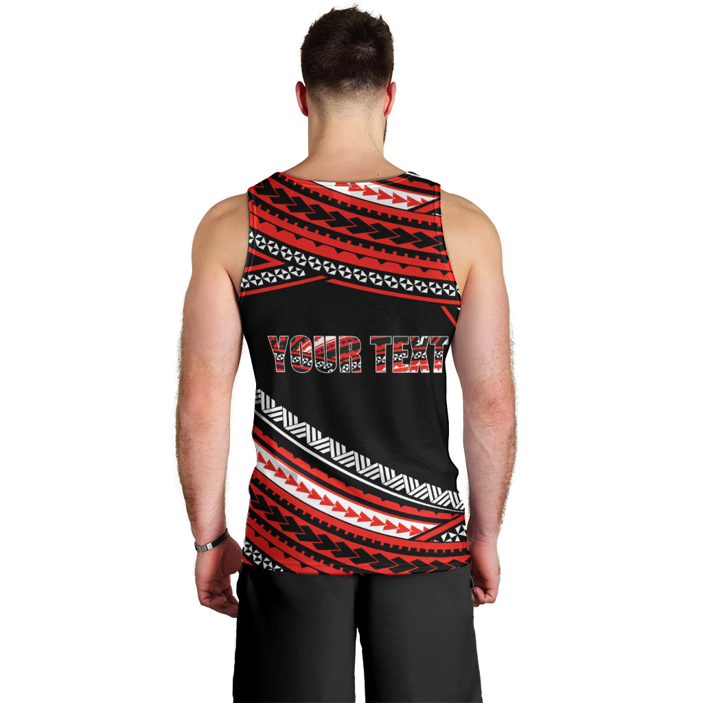 (Custom Personalised) Happy Fathers Day Polynesian Men Tank Top I Love You Dad Red LT6 - Polynesian Pride