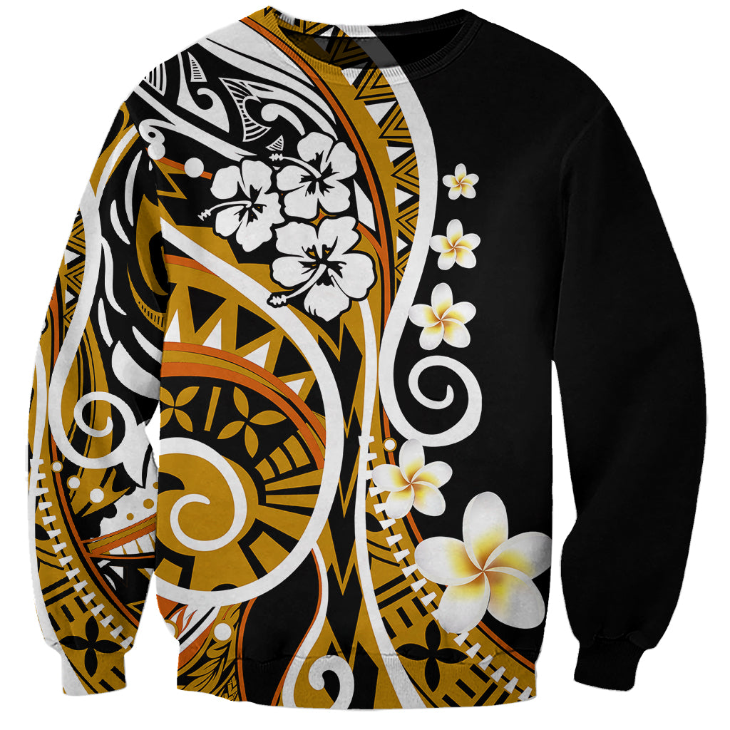 Plumeria Polynesian Sweatshirt Trending Gold LT6 Unisex Gold - Polynesian Pride