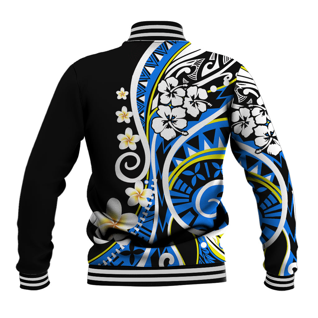 Plumeria Polynesian Baseball Jacket Trending Blue LT6 - Polynesian Pride