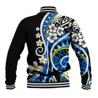Plumeria Polynesian Baseball Jacket Trending Blue LT6 - Polynesian Pride