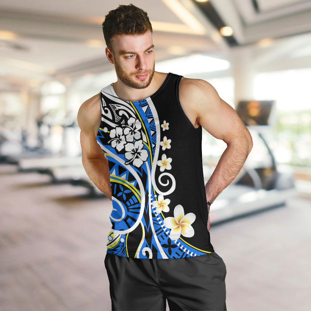 Plumeria Polynesian Men Tank Top Trending Blue LT6 - Polynesian Pride