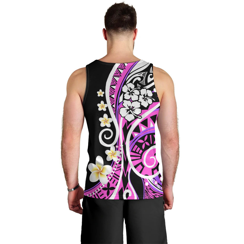 Plumeria Polynesian Men Tank Top Trending Pink LT6 - Polynesian Pride