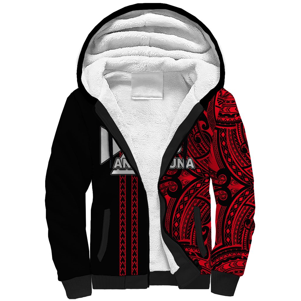 Custom Wallis and Futuna Sherpa Hoodie Polynesian Tribal Red LT6 Unisex Red - Polynesian Pride