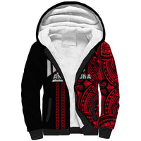 Custom Wallis and Futuna Sherpa Hoodie Polynesian Tribal Red LT6 Unisex Red - Polynesian Pride