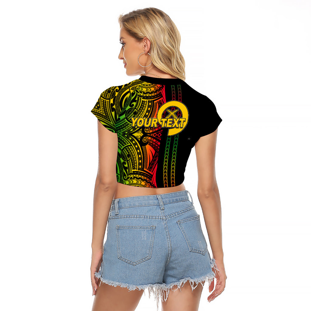 Custom Vanuatu Raglan Cropped T Shirt Polynesian Tribal LT6 - Polynesian Pride