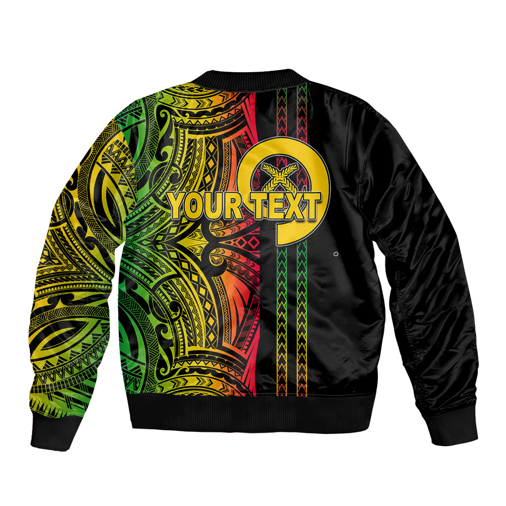 Custom Vanuatu Sleeve Zip Bomber Jacket Polynesian Tribal LT6 - Polynesian Pride