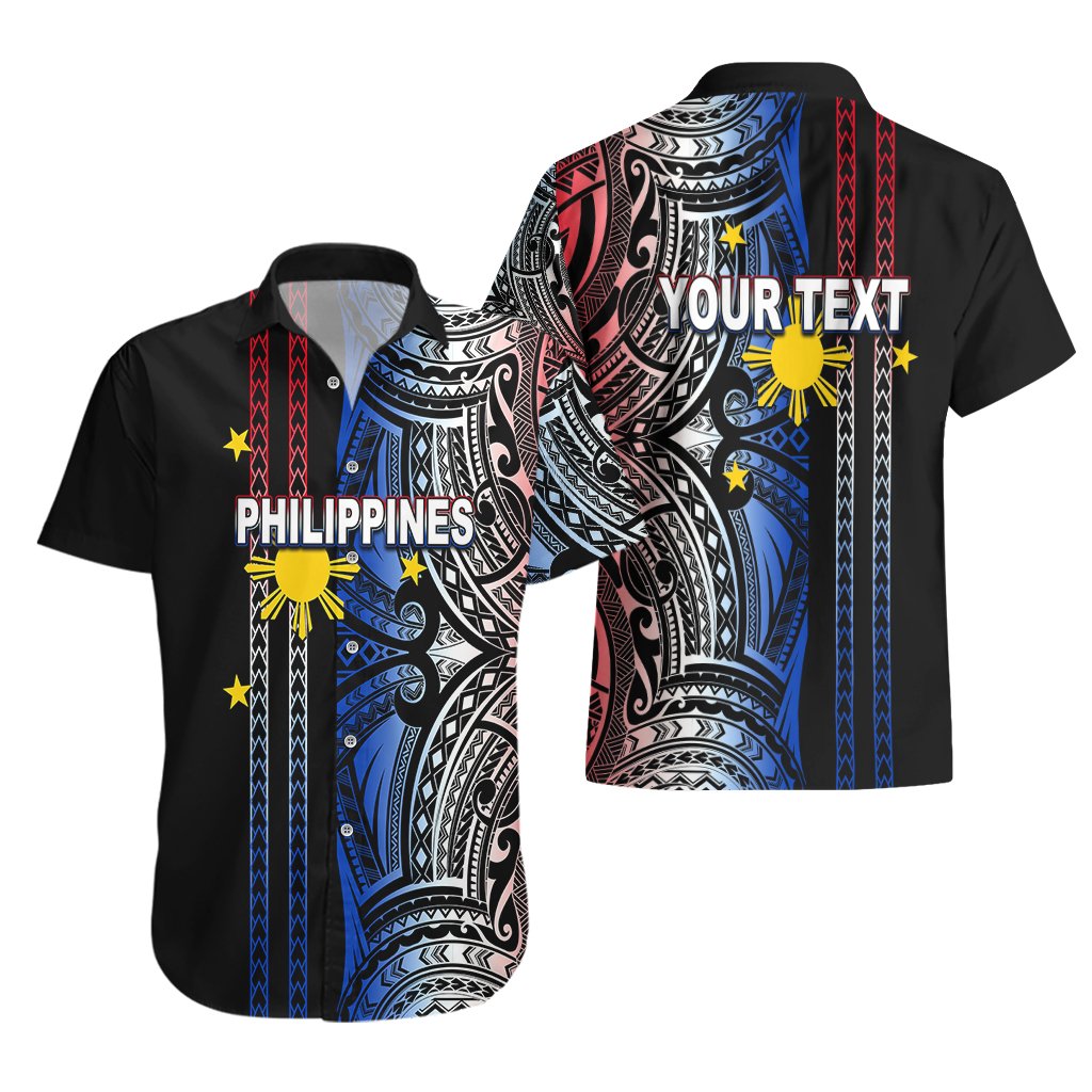 Custom Philippines Hawaiian Shirt Polynesian Tribal Black LT6 - Polynesian Pride
