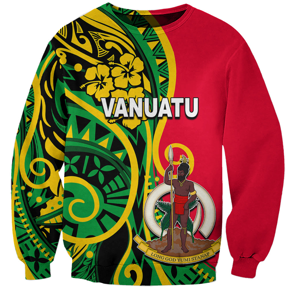 (Custom Personalised) Vanuatu Sweatshirt Polynesian Patterns LT6 Unisex Green - Polynesian Pride