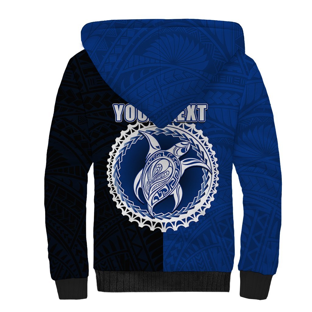 Custom Rakahanga Of Cook Islands Sherpa Hoodie Mix Half Black LT6 - Polynesian Pride