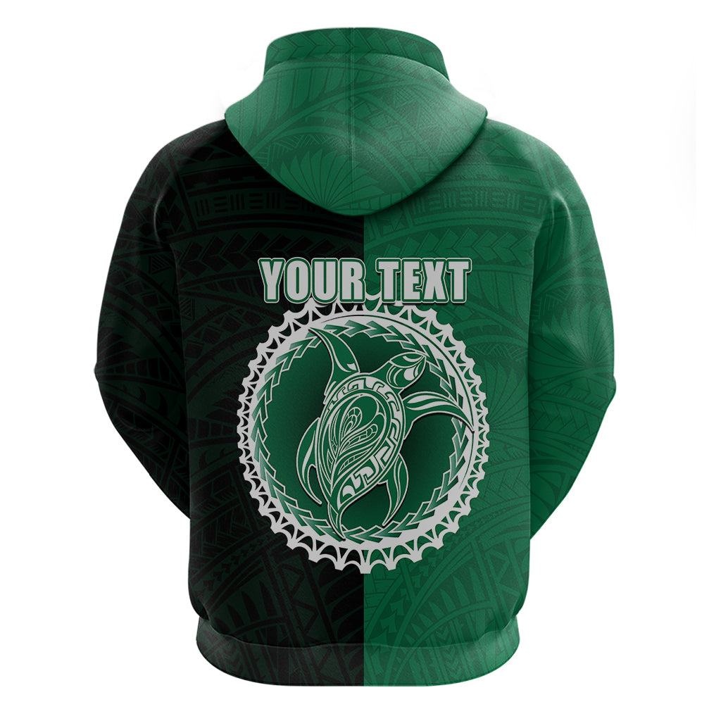 Custom Mitiaro of Cook Islands Hoodie Mix Half Black LT6 - Polynesian Pride