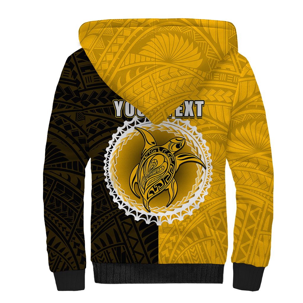 Custom Atutaki Of Cook Islands Sherpa Hoodie Mix Half Black LT6 - Polynesian Pride