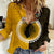 Custom Atutaki Of Cook Islands Women Casual Shirt Mix Half Black LT6 Female Yellow - Polynesian Pride