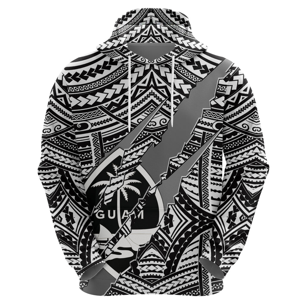 Polynesian Guam Hoodie with Coat of Arms Claws Style White LT6 - Polynesian Pride