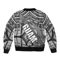 Polynesian Guam Sleeve Zip Bomber Jacket with Coat Of Arms Claws Style - White LT6 - Polynesian Pride