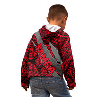 Polynesian Samoa Kid Hoodie with Coat Of Arms Claws Style - Red LT6 - Polynesian Pride