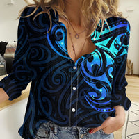 Matariki New Zealand Women Casual Shirt - Maori New Year - Galaxy Sky Blue LT6 Female blue - Polynesian Pride