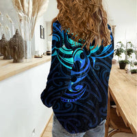 Matariki New Zealand Women Casual Shirt - Maori New Year - Galaxy Sky Blue LT6 - Polynesian Pride