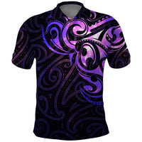 New Zealand Polo Shirt Maori Matariki Galaxy Sky Purple LT6 Purple - Polynesian Pride