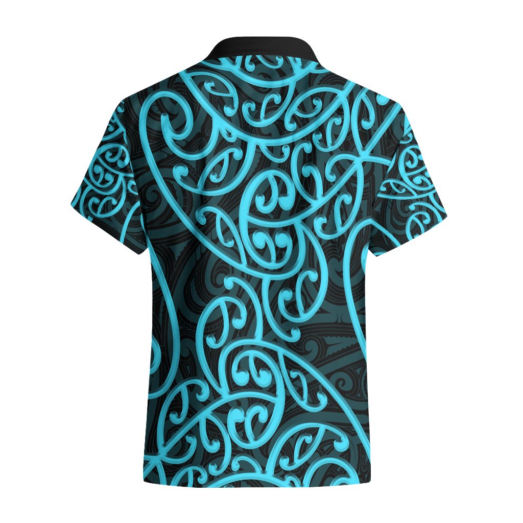 New Zealand Hawaiian Shirt Maori Pattern Light Blue LT6 - Polynesian Pride