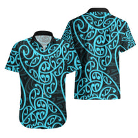 New Zealand Hawaiian Shirt Maori Pattern Light Blue LT6 - Polynesian Pride