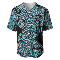 New Zealand Baseball Jersey Maori Pattern Papua Shell LT6 Green - Polynesian Pride