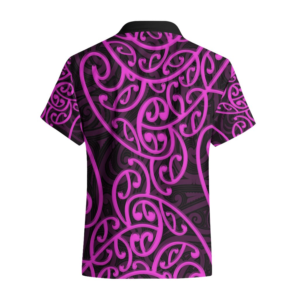 New Zealand Hawaiian Shirt Maori Pattern Purple LT6 - Polynesian Pride