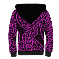 New Zealand Sherpa Hoodie Maori Pattern Purple LT6 - Polynesian Pride
