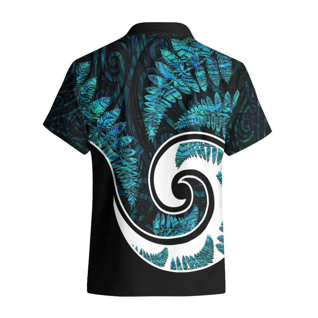 New Zealand Hawaiian Shirt Maori With Silver Fern Papua Shell Green Ver.2 LT6 - Polynesian Pride