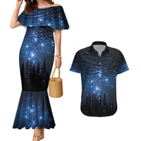 Matariki Te Tau Hou Māori Couples Matching Mermaid Dress and Hawaiian Shirt New Zealand Starry Sky LT7 Galaxy - Polynesian Pride