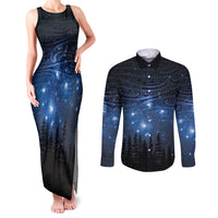 Matariki Te Tau Hou Māori Couples Matching Tank Maxi Dress and Long Sleeve Button Shirt New Zealand Starry Sky LT7 Galaxy - Polynesian Pride