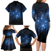 Matariki Te Tau Hou Māori Family Matching Long Sleeve Bodycon Dress and Hawaiian Shirt New Zealand Starry Sky LT7 - Polynesian Pride