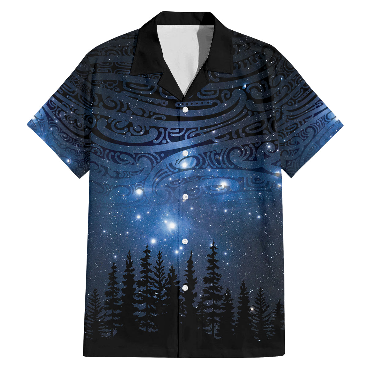 Matariki Te Tau Hou Māori Family Matching Mermaid Dress and Hawaiian Shirt New Zealand Starry Sky