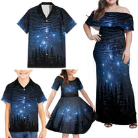 Matariki Te Tau Hou Māori Family Matching Off Shoulder Maxi Dress and Hawaiian Shirt New Zealand Starry Sky LT7 - Polynesian Pride