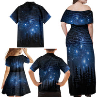 Matariki Te Tau Hou Māori Family Matching Off Shoulder Maxi Dress and Hawaiian Shirt New Zealand Starry Sky LT7 - Polynesian Pride