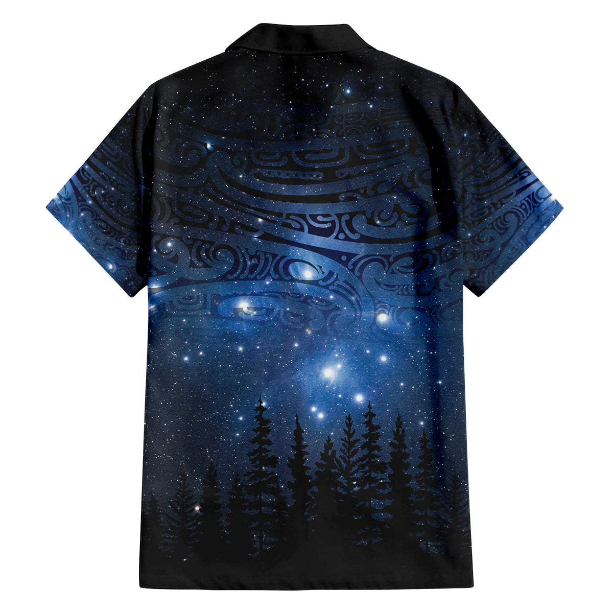 Matariki Te Tau Hou Māori Family Matching Off Shoulder Short Dress and Hawaiian Shirt New Zealand Starry Sky LT7 - Polynesian Pride