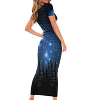 Matariki Te Tau Hou Māori Family Matching Short Sleeve Bodycon Dress and Hawaiian Shirt New Zealand Starry Sky LT7 - Polynesian Pride