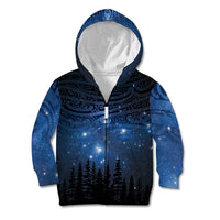 Matariki Te Tau Hou Māori Kid Hoodie New Zealand Starry Sky LT7 Zip Hoodie Galaxy - Polynesian Pride
