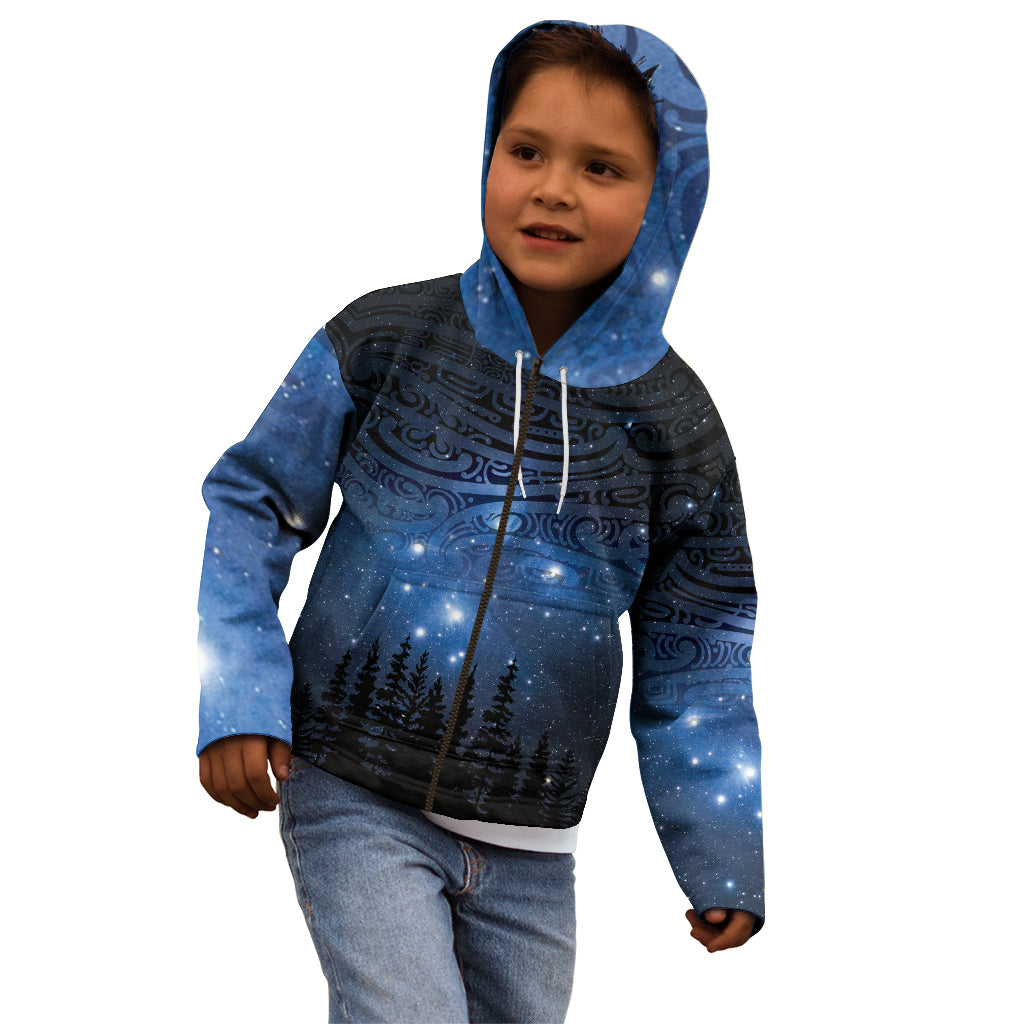 Matariki Te Tau Hou Māori Kid Hoodie New Zealand Starry Sky LT7 - Polynesian Pride