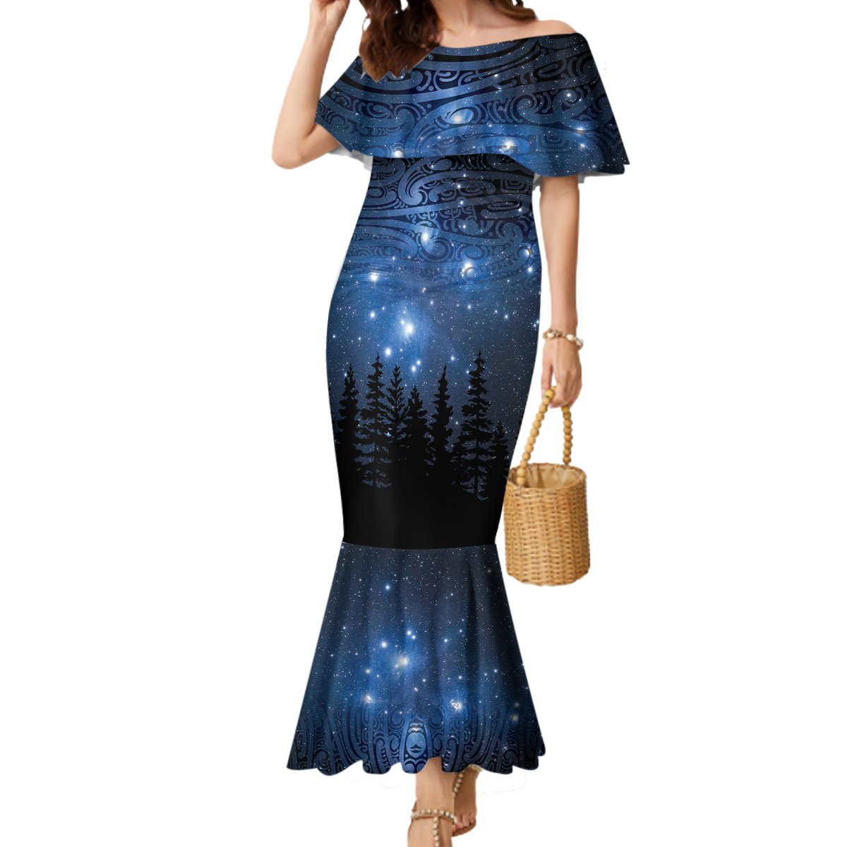 Matariki Te Tau Hou Māori Mermaid Dress New Zealand Starry Sky LT7 Women Galaxy - Polynesian Pride